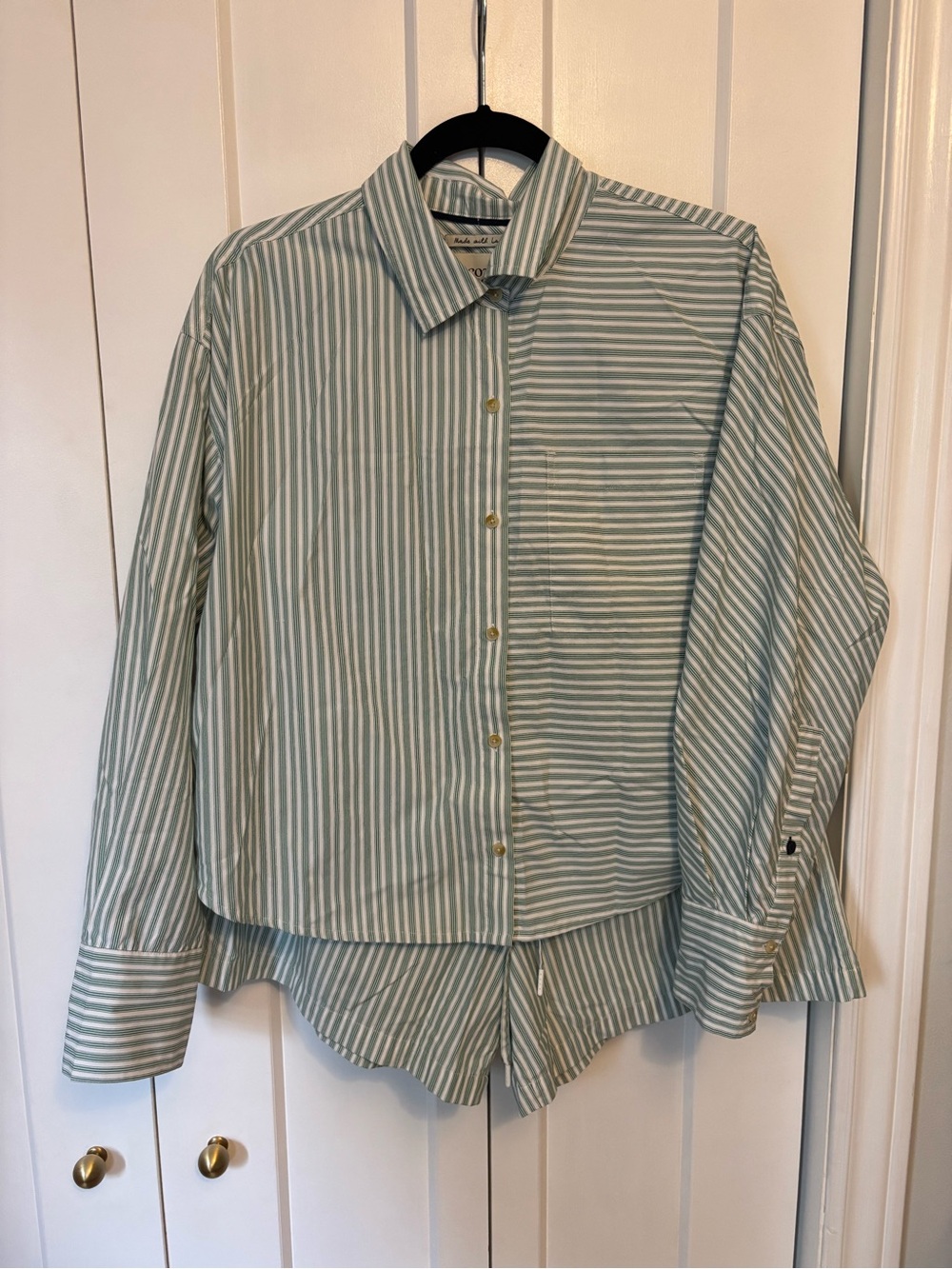 Scotch & Soda Mint and White Striped Women's Shorts Set